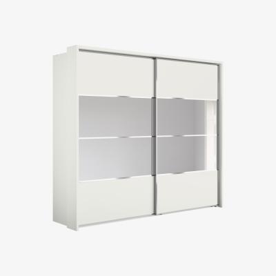 Furniture Village Wiemann - Oakland 260cm Sliding 2 Door Wardrobe with Passe-Partout Frame and Crystal Mirror - White