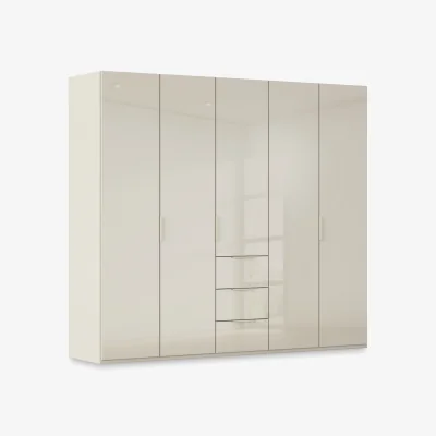 Furniture Village Rauch - Haven 251cm 5 Door Combi Wardrobe with Glass Doors