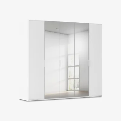 Furniture Village Rauch - Cadre 251cm 5 Door Hinged Wardrobe with 3 Mirror Doors - Alpine White