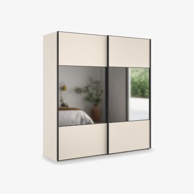 Furniture Village Wiemann - Tullio 200cm 2 Door Sliding Wardrobe with Mirrors - Champagne