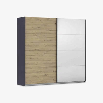 Furniture Village Rauch - Leon 226cm 2 Door Sliding Decor Wardrobe With Mirror Door