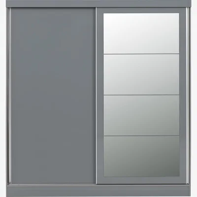Furniture123 Nevada Grey Gloss 2 Door Sliding Wardrobe-Seconique