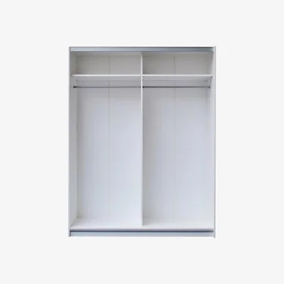 Furniture123 High Gloss Sliding White Wardrobe - Evana