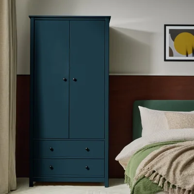 Habitat Habitat Brooklyn 2 Door 2 Drawer Wardrobe - Ink Blue