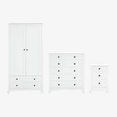 Habitat Habitat Minato 3 Piece 2 Door Wardrobe Set - White