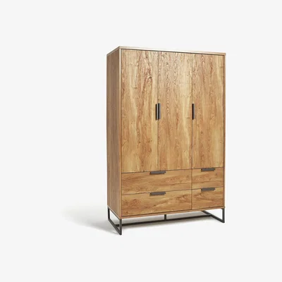 Habitat Habitat Nomad 3 Door 4 Drawer Wardrobe - Oak Effect