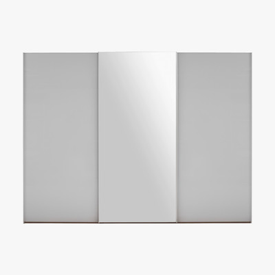 Habitat Kripton Mirror&White Glass 3 Door Sliding Wardrobe W300Xh223Cm, White And Mirrored