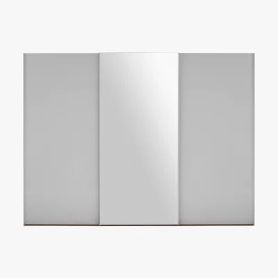 Habitat Kripton Mirror&White Glass 3 Door Sliding Wardrobe W300Xh223Cm, White And Mirrored