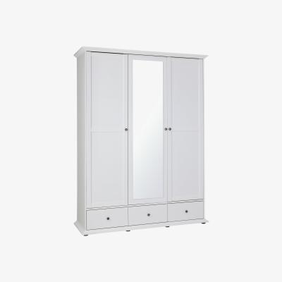 Habitat Habitat Heathland 3 Door 3 Drawer Mirror Wardrobe - White