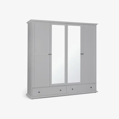 Habitat Habitat Heathland 4 Door 2 Drawer Mirror Wardrobe - Grey