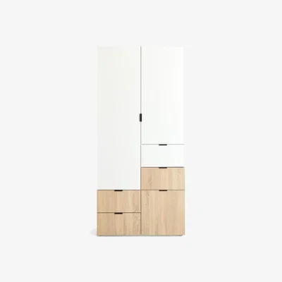 Habitat Habitat Zeke 2 Door 4 Drawer Wardrobe - White & Oak
