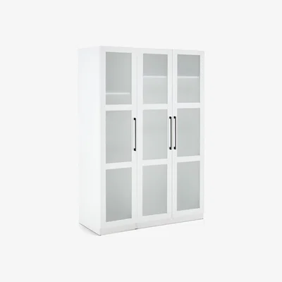 Habitat Habitat Kids Hamburg Triple Glass Wardrobe -White