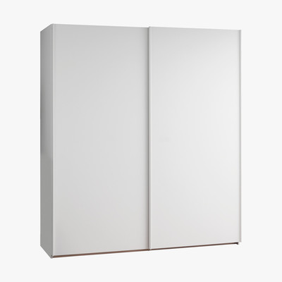 Habitat Kripton Matt White&Mirror 2 Door Sliding Wardrobe W160Xh223Cm, White And Mirrored