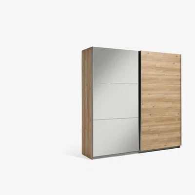 Habitat Habitat Holsted Extra Large Oak Effect & Mirror Wardrobe