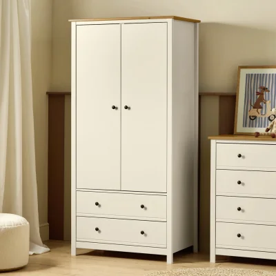 Habitat Habitat Brooklyn 2 Door 2 Drawer Wardrobe - Off White & Oak