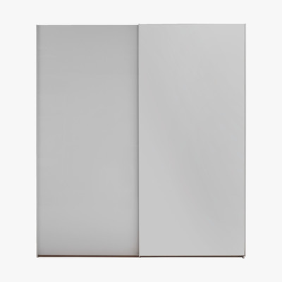 Habitat Kripton White Glass 2 Door Sliding Wardrobe W160 X H223Cm, White