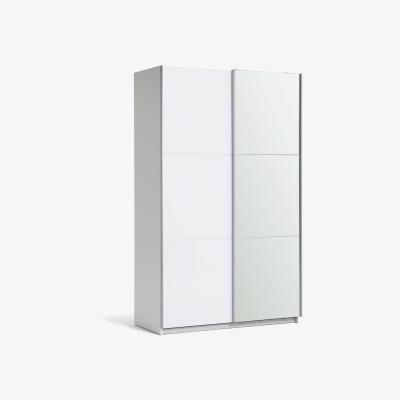 Habitat Habitat Holsted Small White Gloss & Mirror Wardrobe