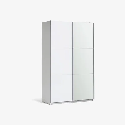 Habitat Habitat Holsted Small White Gloss & Mirror Wardrobe