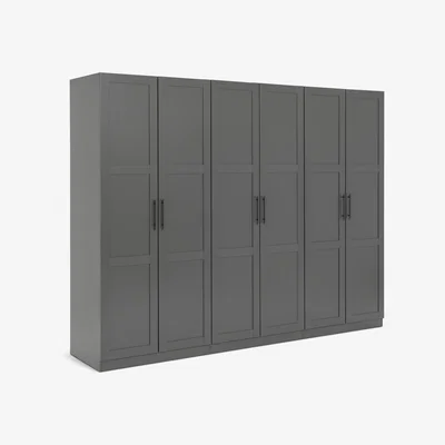 Habitat Habitat Munich Panelled 6 Door Wardrobe - Anthracite