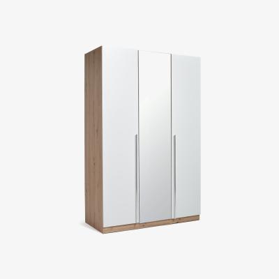 Habitat Habitat Munich 3 Door Mirror Wardrobe -White & Oak Effect