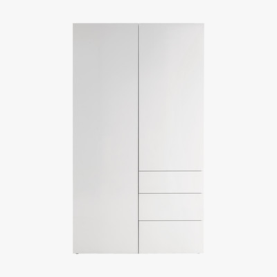 Habitat Perouse White 2 Door Wardrobe 120Cm Width, White