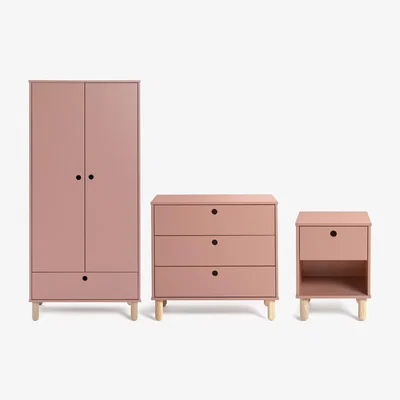 Habitat Habitat Kids Eden 3 Piece 2 Door Wardrobe Set - Pink