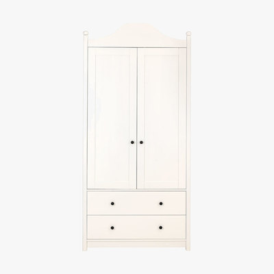 Habitat Minta White Painted 2 Door Wardrobe With 2 Drawers, White