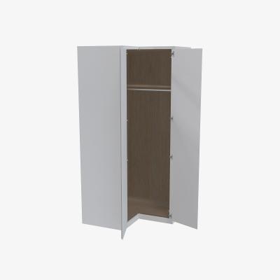 Homebase House Beautiful Escape Fitted Look Corner Wardrobe, Oak Effect Carcass - Gloss White Handleless Doors (W) 1073mm x (H) 2226mm