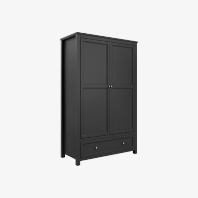 Homebase Ives 2 Door Wardrobe Black