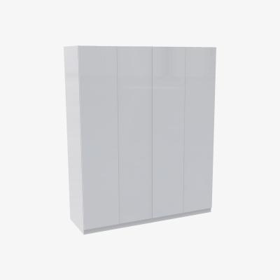 Homebase House Beautiful Honest Quad Wardrobe, White Carcass - Gloss White Slab Doors (W) 1800mm x (H) 2196mm