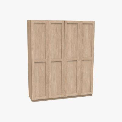 Homebase House Beautiful Realm Quad Wardrobe, Oak Effect Carcass - Oak Effect Shaker Doors (W) 1800mm x (H) 2196mm