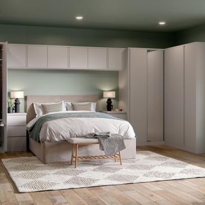 Homebase House Beautiful Escape Fitted Look Double Wardrobe, Oak Effect Carcass - Matt Grey Handleless Doors (W)940mm x (H)2226mm