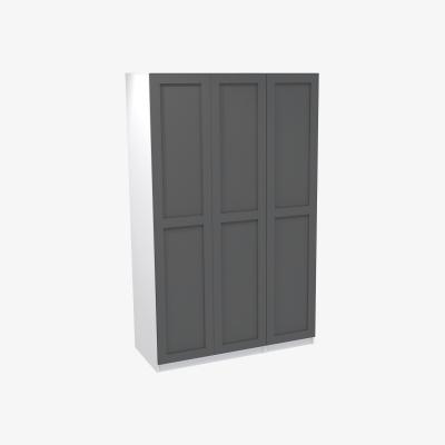 Homebase House Beautiful Realm Triple Wardrobe, White Carcass - Carbon Grey Shaker Doors (W) 1350mm x (H) 2196mm