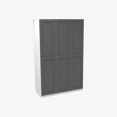 Homebase House Beautiful Realm Triple Wardrobe, White Carcass - Carbon Grey Shaker Doors (W) 1350mm x (H) 2196mm