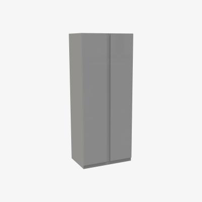 Homebase House Beautiful Escape Double Wardrobe, Grey Carcass - Gloss Grey Handleless Doors (W) 900mm x (H) 2196mm