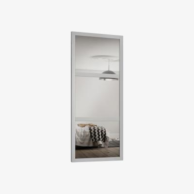 Homebase Shaker Sliding Wardrobe Door 3 Panel Mirror with Dove Grey Frame (W)610mm