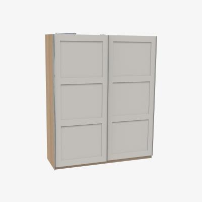 Homebase House Beautiful Realm Sliding Wardrobe, Oak Effect Carcass, Grey Shaker Sliding Doors (W) 1800 x (H) 2220mm