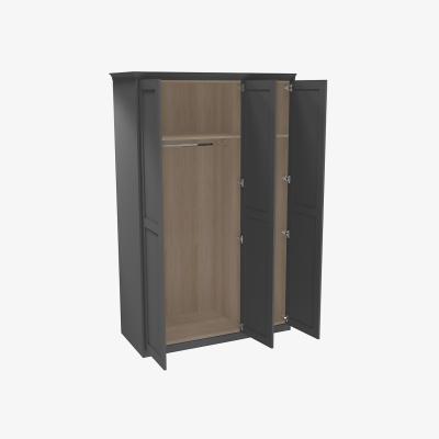 Homebase House Beautiful Realm Fitted Look Triple Wardrobe, Oak Effect Carcass - Carbon Grey Shaker Doors (W) 1451mm x (H) 2256mm
