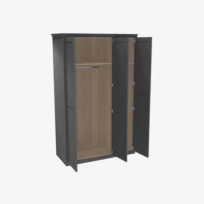 Homebase House Beautiful Realm Fitted Look Triple Wardrobe, Oak Effect Carcass - Carbon Grey Shaker Doors (W) 1451mm x (H) 2256mm