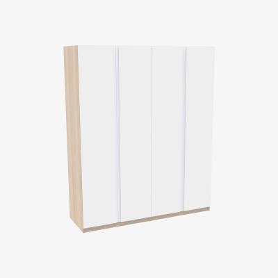 Homebase House Beautiful Escape Quad Wardrobe, Oak Effect Carcass - Matt White Handleless Doors (W)1800mm x (H)2196mm