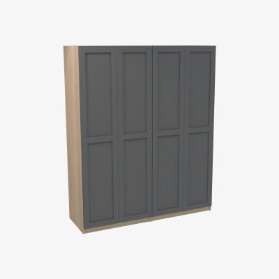Homebase House Beautiful Realm Quad Wardrobe, Oak Effect Carcass - Carbon Grey Shaker Doors (W) 1800mm x (H) 2196mm