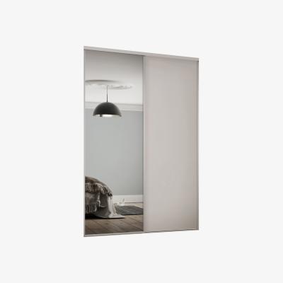 Homebase Classic 2 Door Sliding Wardrobe Kit Dove Grey Panel/Mirror with Dove Grey Frame  (W)1793mm x (H)2260mm