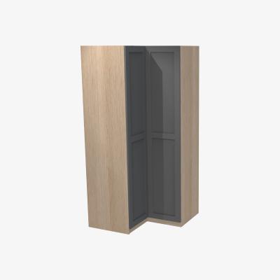 Homebase House Beautiful Realm Corner Wardrobe, Oak Effect Carcass  - Carbon Grey Shaker Doors (W) 1053mm x (H) 2196mm