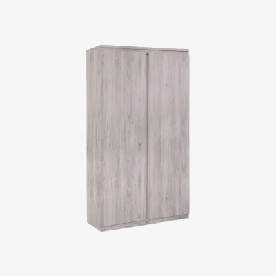 Happy Beds Jupiter - 2 Door Wardrobe - Grey Oak - Wooden - Happy Beds