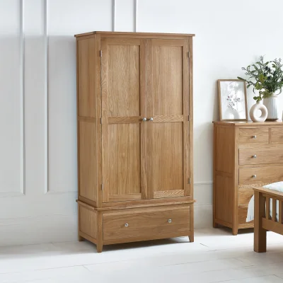 Happy Beds Mallory - Combination Wardrobe - Oak - Wood