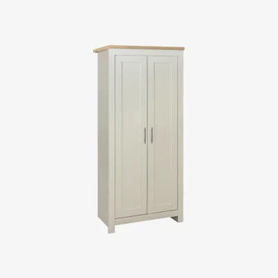 Happy Beds Highgate - 2 Door Wardrobe - Cream/Oak - Wooden - Happy Beds