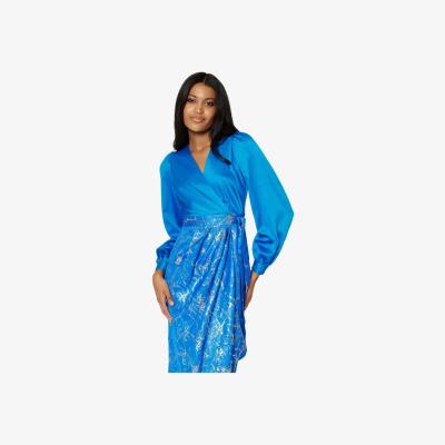 John Lewis Closet London Pencil Wrap Dress, Blue
