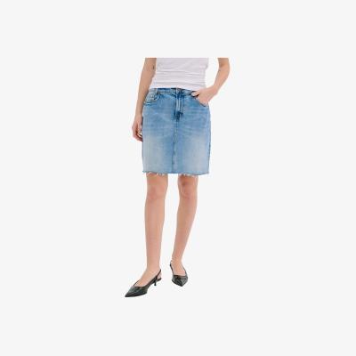 John Lewis MY ESSENTIAL WARDROBE Dango Denim Mini Skirt, Light Blue Retro Was