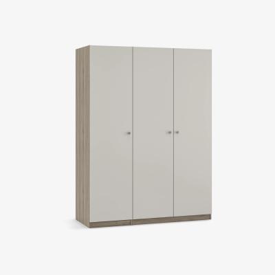 John Lewis ANYDAY John Lewis & Partners Mix it Triple Wardrobe, Nickel Knob Handles, Grey Ash/Matt Smoke