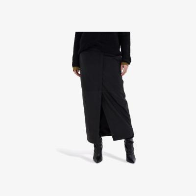 John Lewis MY ESSENTIAL WARDROBE Gitta Wrap Leather Skirt, Black